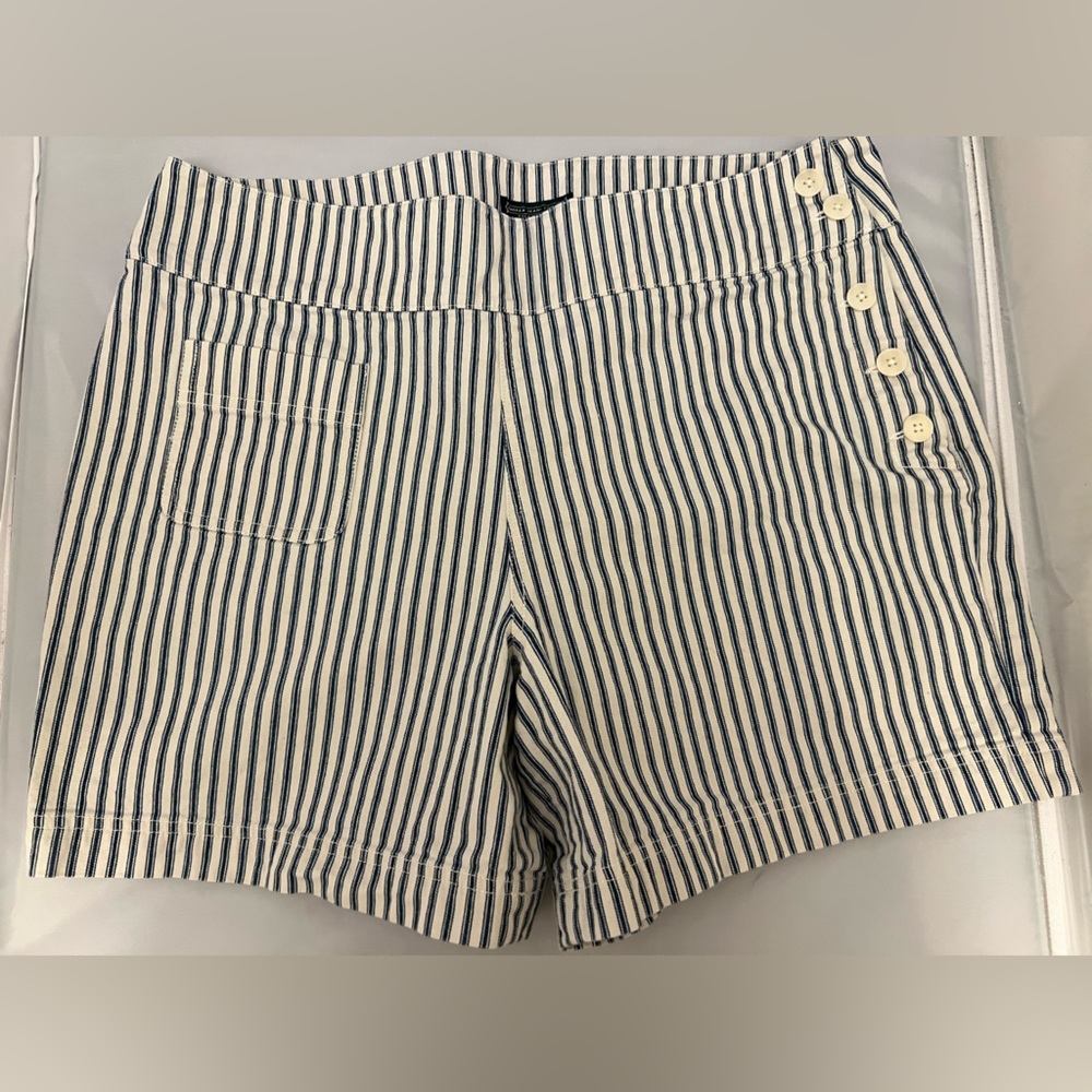 Ralph Lauren Blue and White Striped Jean Shorts